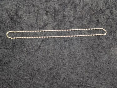 18" USA Rope Chain Danecraft Vermeil Gold Over Sterling Necklace. 7.4 grams.