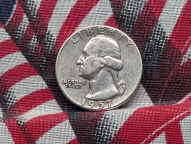 1957, UNC, 90% Silver, Washington Quarter, 68 Years Old