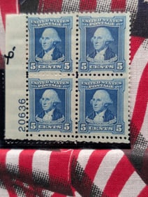 One Plate Block Valuable Stamps, All Mint, Original Gum, Never Hinged