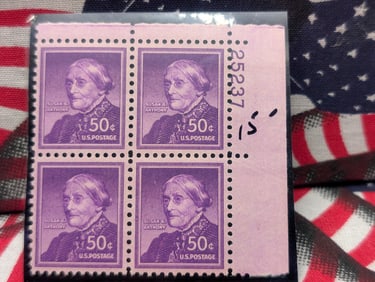 One Plate Block Valuable Stamps, All Mint, Original Gum, Never Hinged
