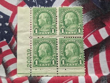 One Plate Block Valuable Stamps, All Mint, Original Gum, Never Hinged