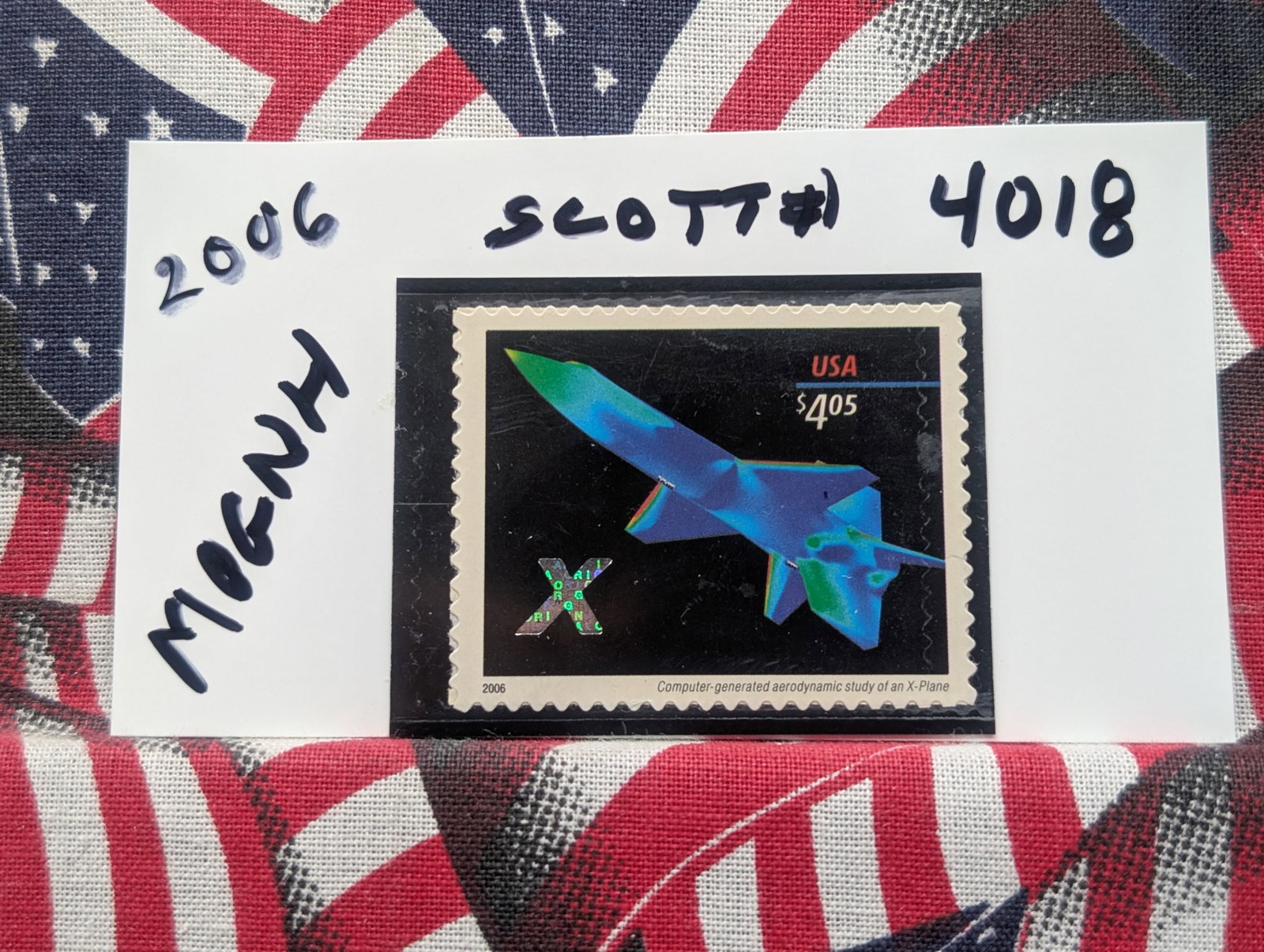 2006 X-Plane Stamp, Scott # 4018, Mint, Original Gum, Never Hinged: 2006 X-Plane Stamp, Scott # 4018, Mint, Original Gum, Never Hinged