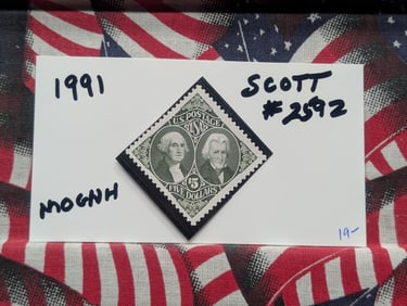 1991 $5 Postage Stamp, Scott # 2592, Mint, Original Gum, Never Hinged