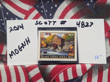2014 Glade Creek Grist Mill Stamp, Scott # 4827, Mint, Original Gum, Never Hinged