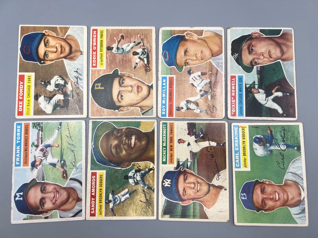 Lot of (8) 1956 Topps Baseball Cards - Varying Conditions (1 of 2)