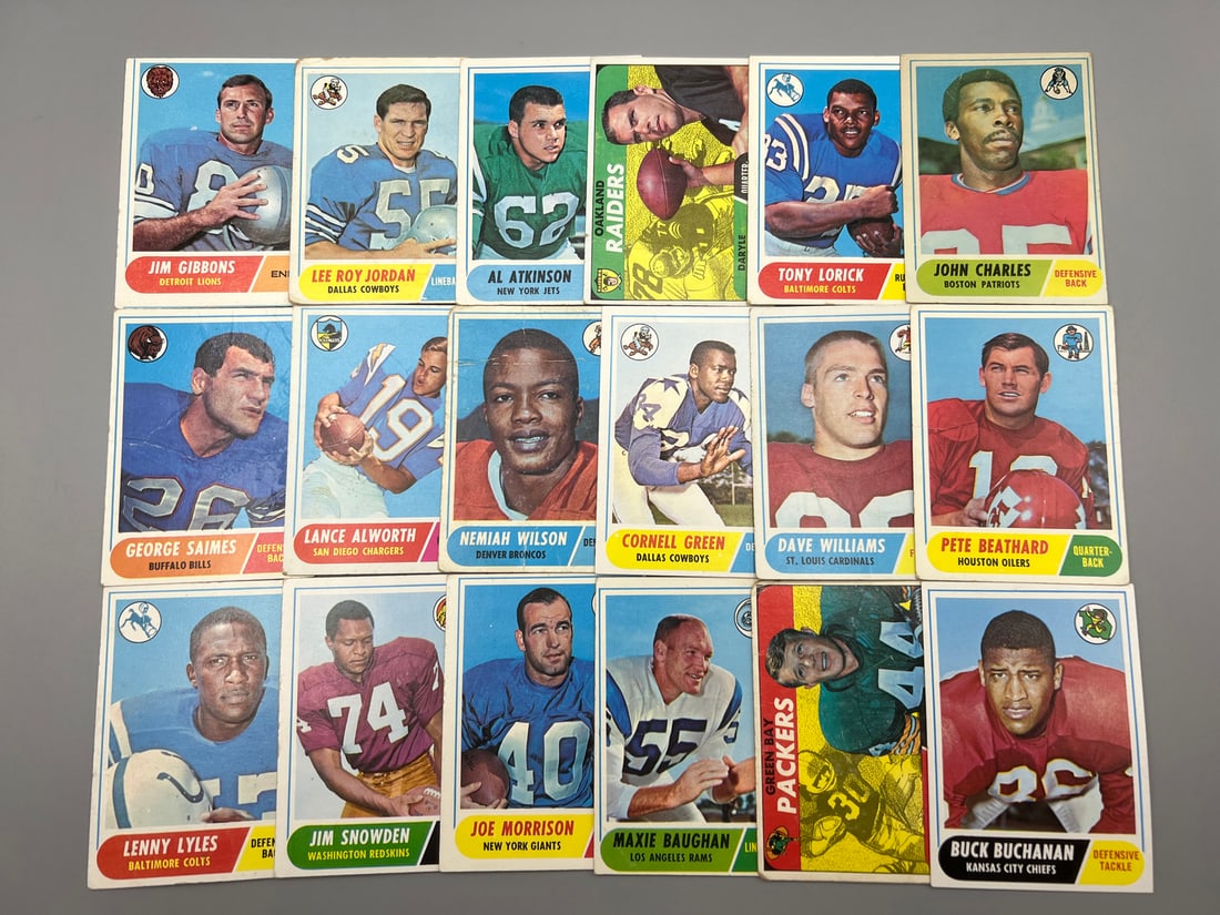 Lot of (18) 1968 Topps Football Cards W/ Stars - Varying Conditions (1 of 5)
