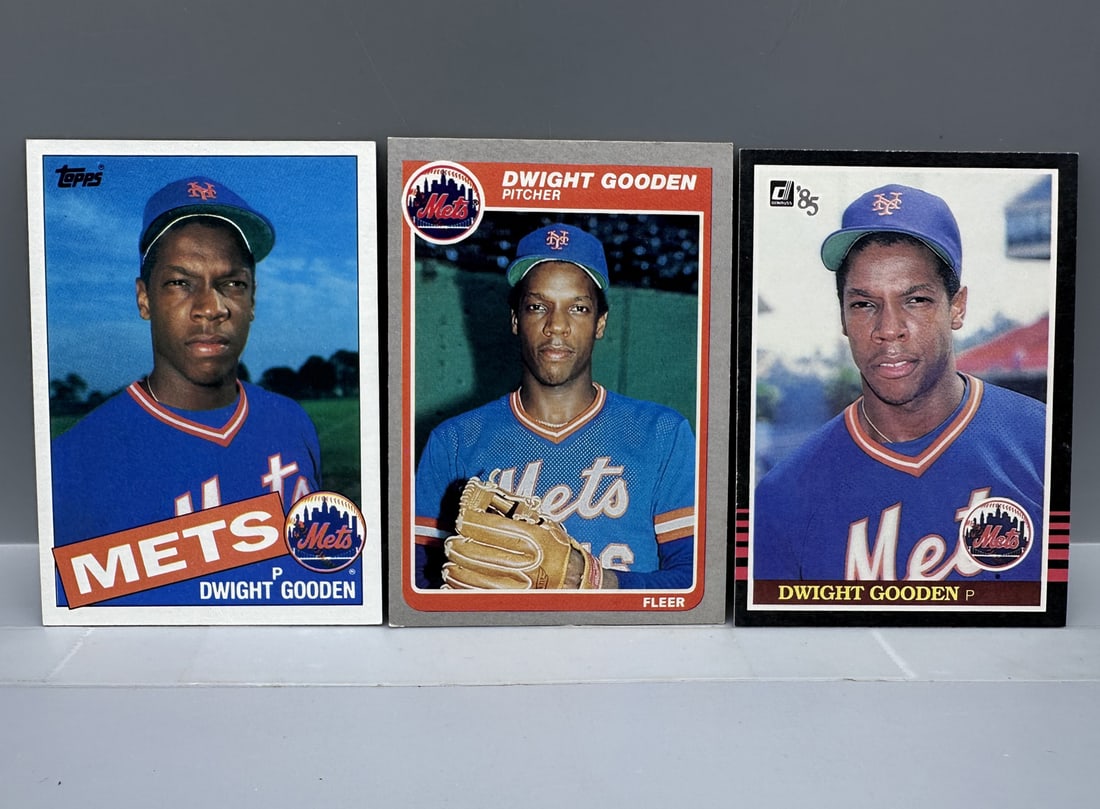 1985 Topps, Fleer & Donruss Dwight Gooden RC Lot (1 of 2)