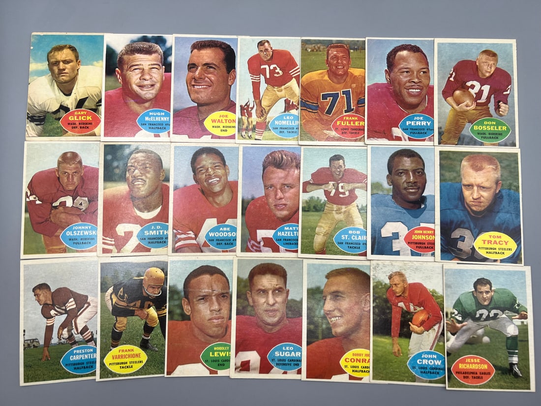 Lot of (21) 1960 Topps Football Cards W/ Stars - Varying Conditions (1 of 5)