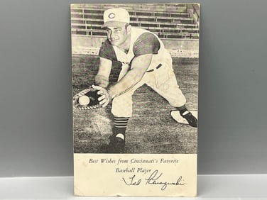 Vintage Ted Kluszewski Cincinnati Reds Steak House Postcard