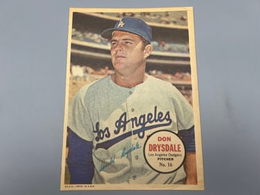 1967 Topps Pin-Ups Posters Don Drysdale #16