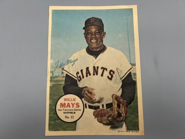 1967 Topps Pin-Ups Posters Willie Mays #12