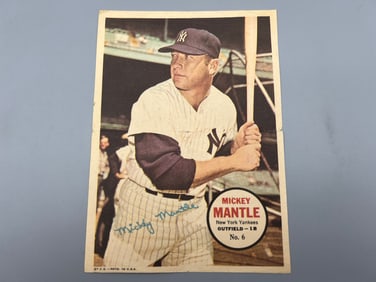 1967 Topps Pin-Ups Posters Mickey Mantle #6