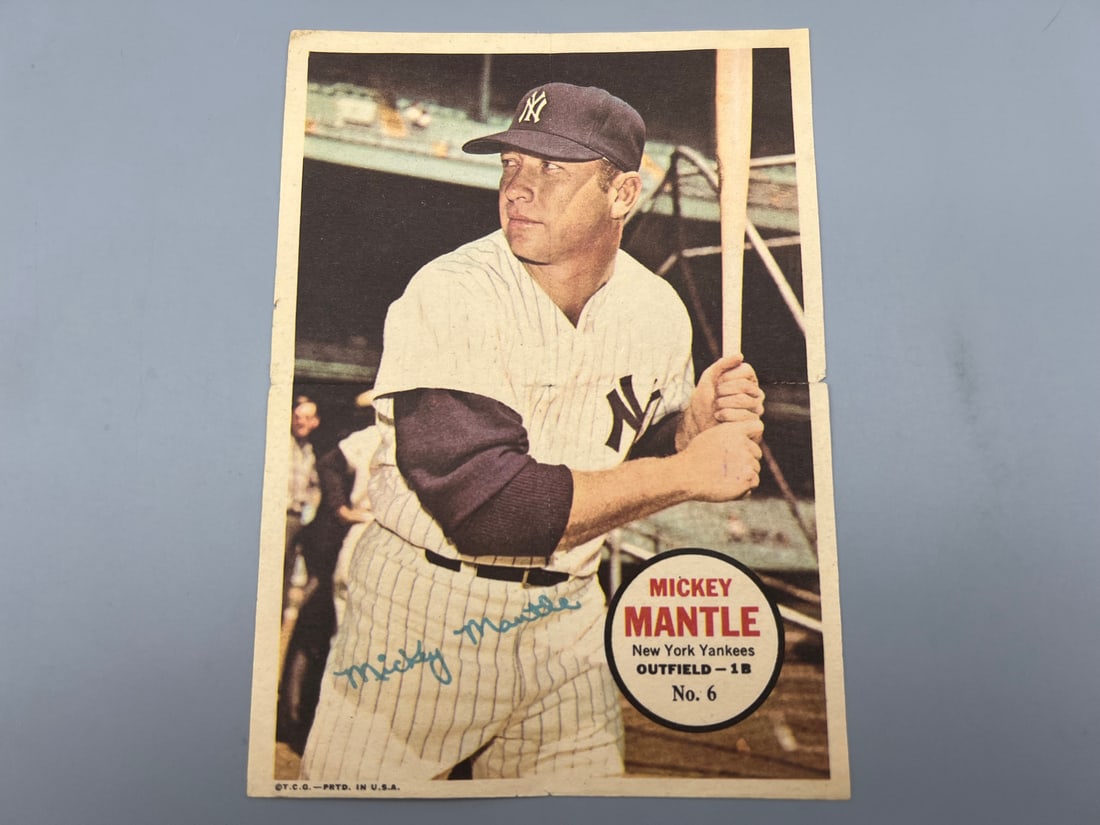 1967 Topps Pin-Ups Posters Mickey Mantle #6 (1 of 2)