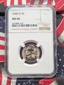 1949-D Jefferson Nickel - NGC MS66