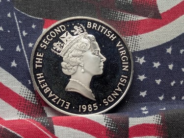 1985 PROOF British Virgin Islands 20 Silver Dollars 92.5% Silver 19.09 Grams