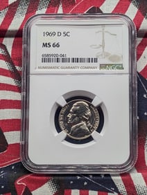 1969-D Jefferson Nickel - NGC MS66