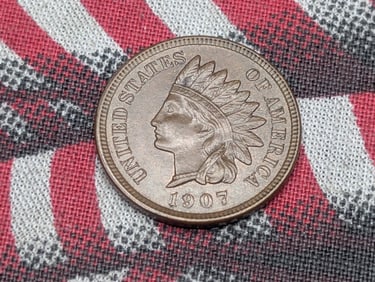 1907 Indian Head Cent *UNC* Four Diamonds, Full Liberty.
