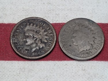 1864 & 1865 Indian Head Cent (2 PCS)