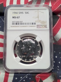 1966 SMS Kennedy Silver Half Dollar - NGC MS67