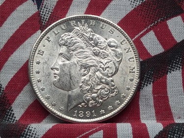 *GEM BU* 1891-S Morgan Silver Dollar