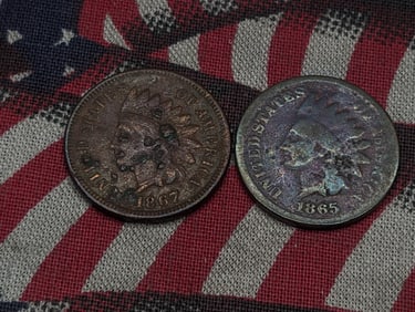 1865 & 1867 Indian Head Cents (2 PCS)