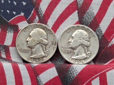 (2) 90% Washington Quarters 1952-S and 1959-D