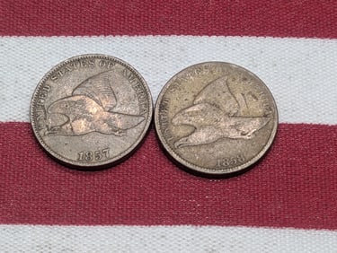 1857 & 1858 Flying Eagle Cents