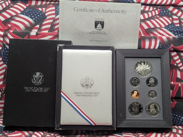 1989-S U.S. Mint Prestige Set in OGP w/ COA - Congressional Commem Silver Dollar