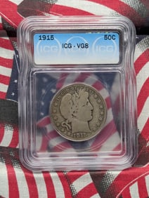 1915 Barber Half Key Date ICG VG8