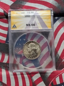 1953 Washington Quarter ANACS MS66