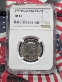 1979-P Susan B. Anthony Dollar w/ Narrow Rim - NGC MS66