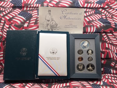 1995-S U.S. Mint Prestige Set in OGP w/COA - Civil War Battlefield Commem 90% Silver Dollar