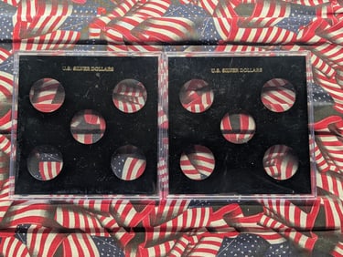 *EMPTY* U.S. Silver Dollars Collector's Cases (2 PCS - Each Holds 5 Coins)