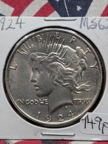 1924 Peace $ MS62 Nice Coin