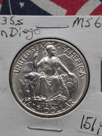 1935-S San Diego Commemorative Half Dollar MS65 Very Nice Coin