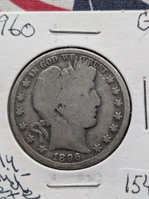 1896-O Barber Half Dollar G6 Early Semi-Key Date