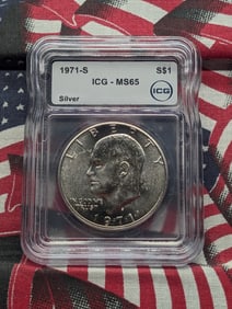 1971-S Eisenhower Silver Dollar - ICG Cert. MS65
