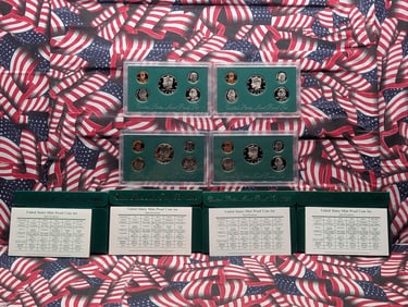 1995-S, 1996-S, 1997-S, & 1998-S U.S. Mint Proof Sets in OGP (4 PCS)