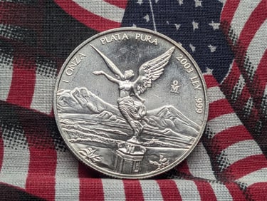 1 Oz. .999 PURE SILVER 2003-Mo Mexico 1 Onza Libertad Coin
