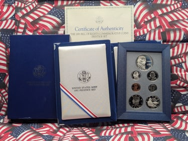 1993-S U.S. Mint Prestige Set in OGP w/ COA - Bill of Rights Commem 90% Silver Dollar & 90% Silver