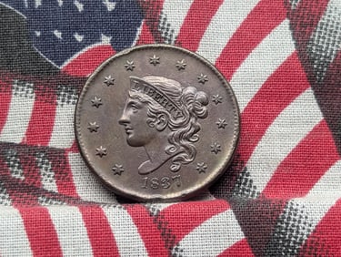 *AU* 1837 Coronet Head Large Cent