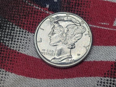 1943-D FSB Mercury Silver Dime *BU*