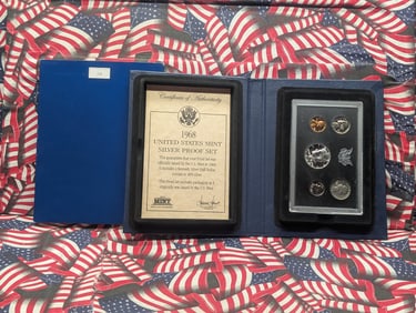 1968-S U.S. Mint Silver Proof Set in Display w/ COA