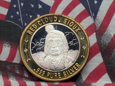 Limited Native American Series .999 PURE SILVER CENTER Red Cloud Sioux Token