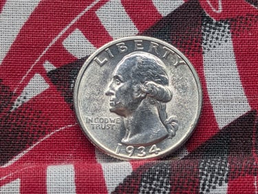 1934 Washington Silver Quarter w/ Light Motto **GEM BU**