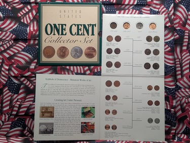 U.S. One Cent Collector's Set - 1 Cents Throughout the Centuries in Information Display