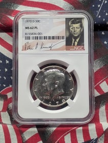 1970-D Kennedy Silver Half Dollar - NGC MS62 PL w/ Signature