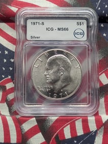 1971-S Eisenhower 40% Silver Dollar - ICG Cert. MS66