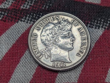 1911 Barber Silver Dime *AU+*