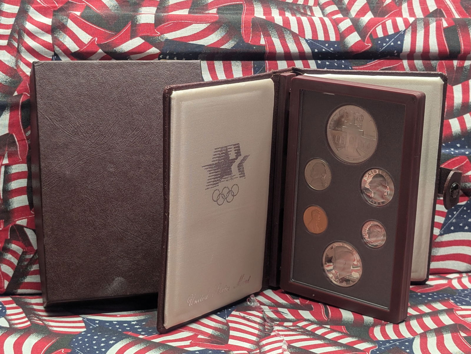 1984-S U.S. Mint Prestige Set in OGP - Olympic Coliseum Commem Silver Dollar (1 of 4)